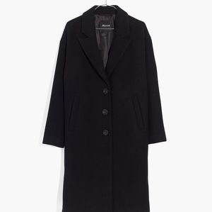 Madewell Black Bergen Cocoon Wool Blend Notched Collar Welt Pockets XL NWT